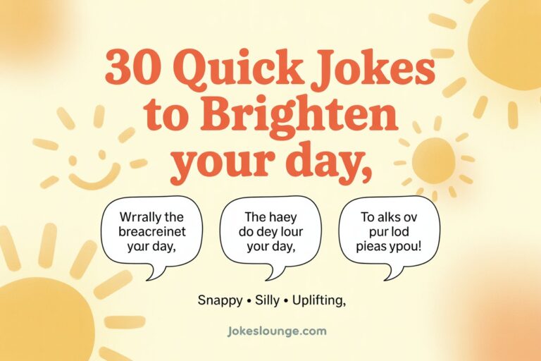 30 Quick jokes to Brighten your day