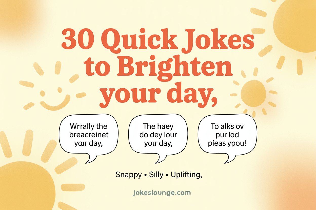 30 Quick jokes to Brighten your day