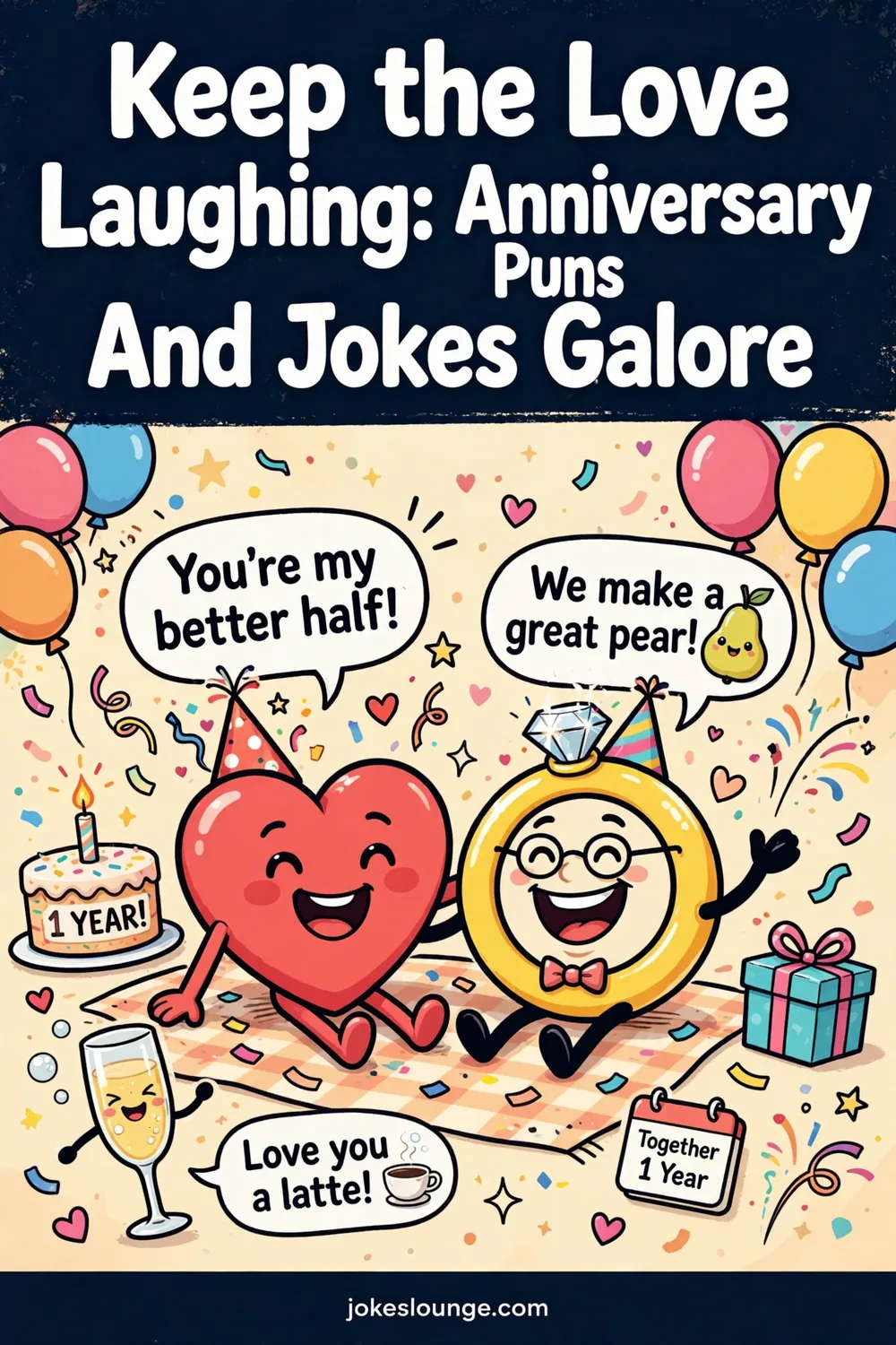Keep the Love Laughing: Anniversary Puns And Jokes Galore! - funny illustration