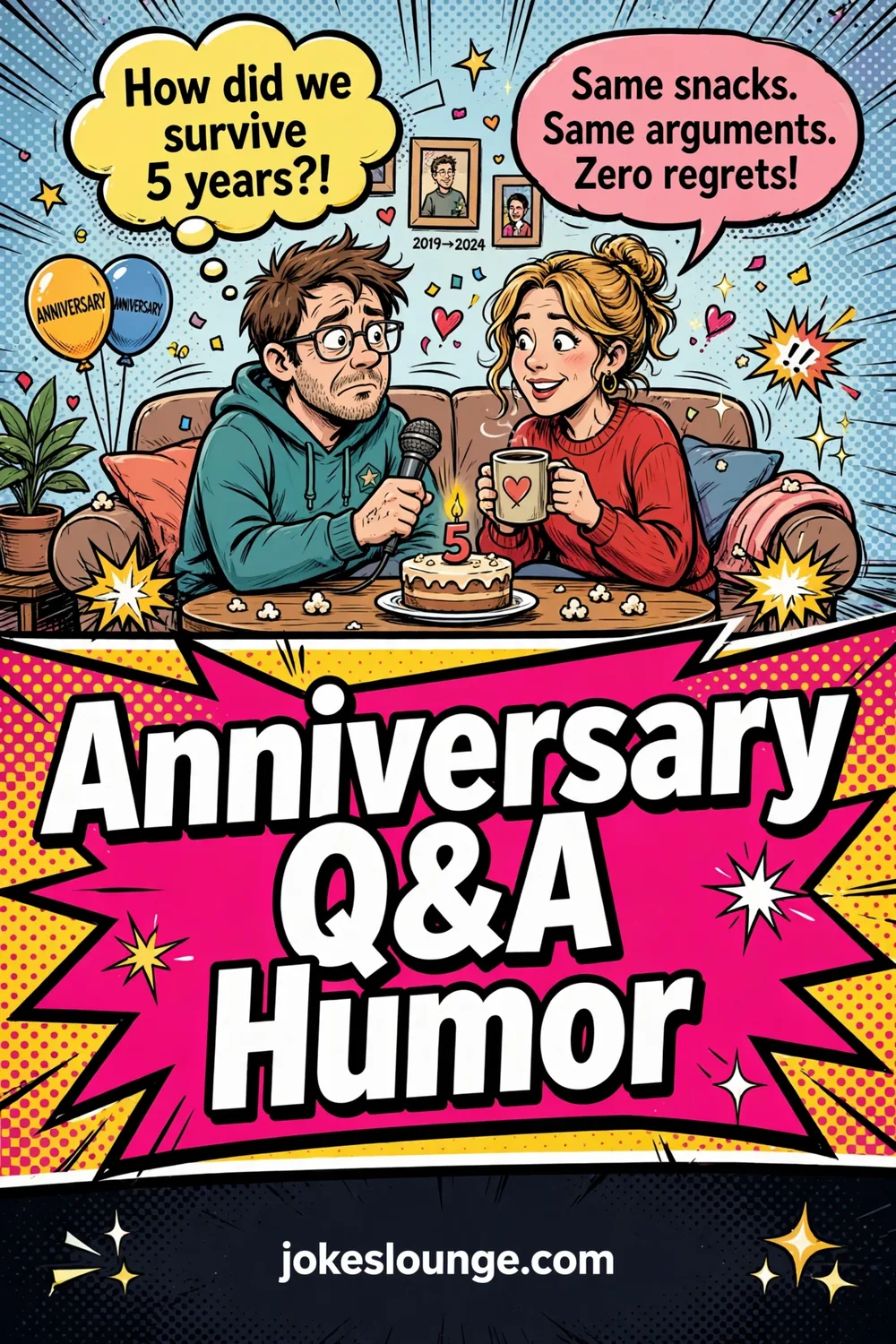 Anniversary Q&A Humor - funny illustration