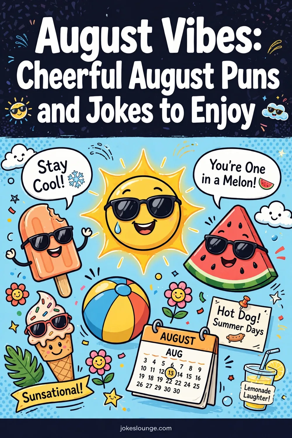 August Vibes: Cheerful August Puns and Jokes to Enjoy! - funny illustration