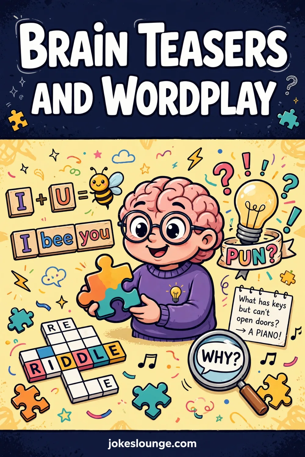 Brain Teasers and Wordplay - funny illustration