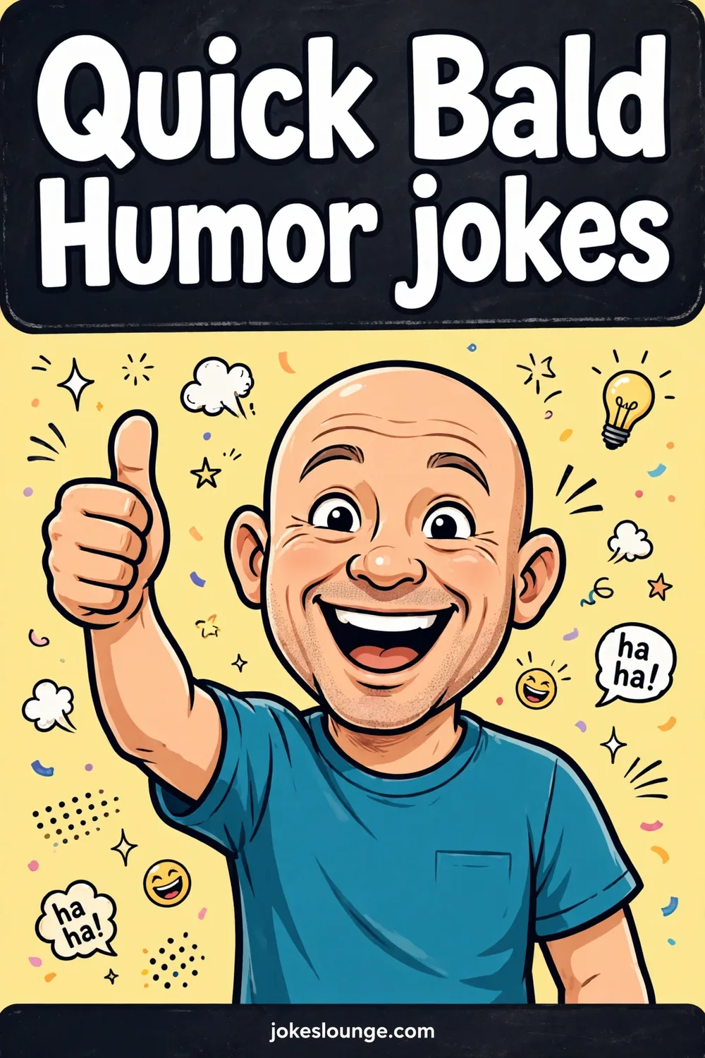 Bald Humor puns and jokes - funny illustration