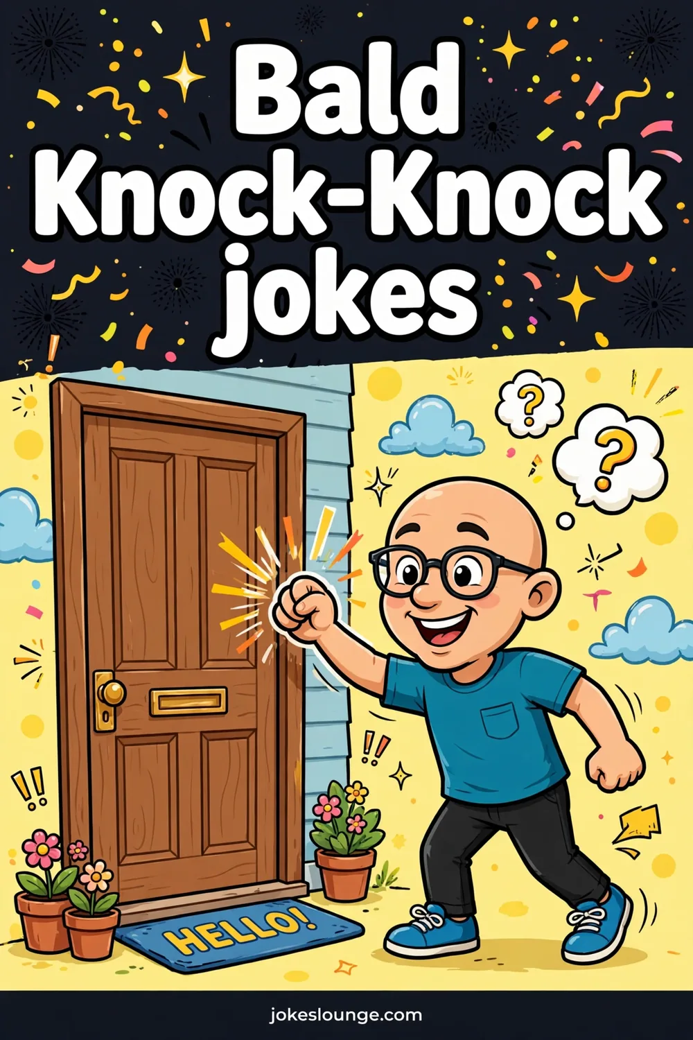 Bald-themed Knock-Knock Jokes - funny illustration