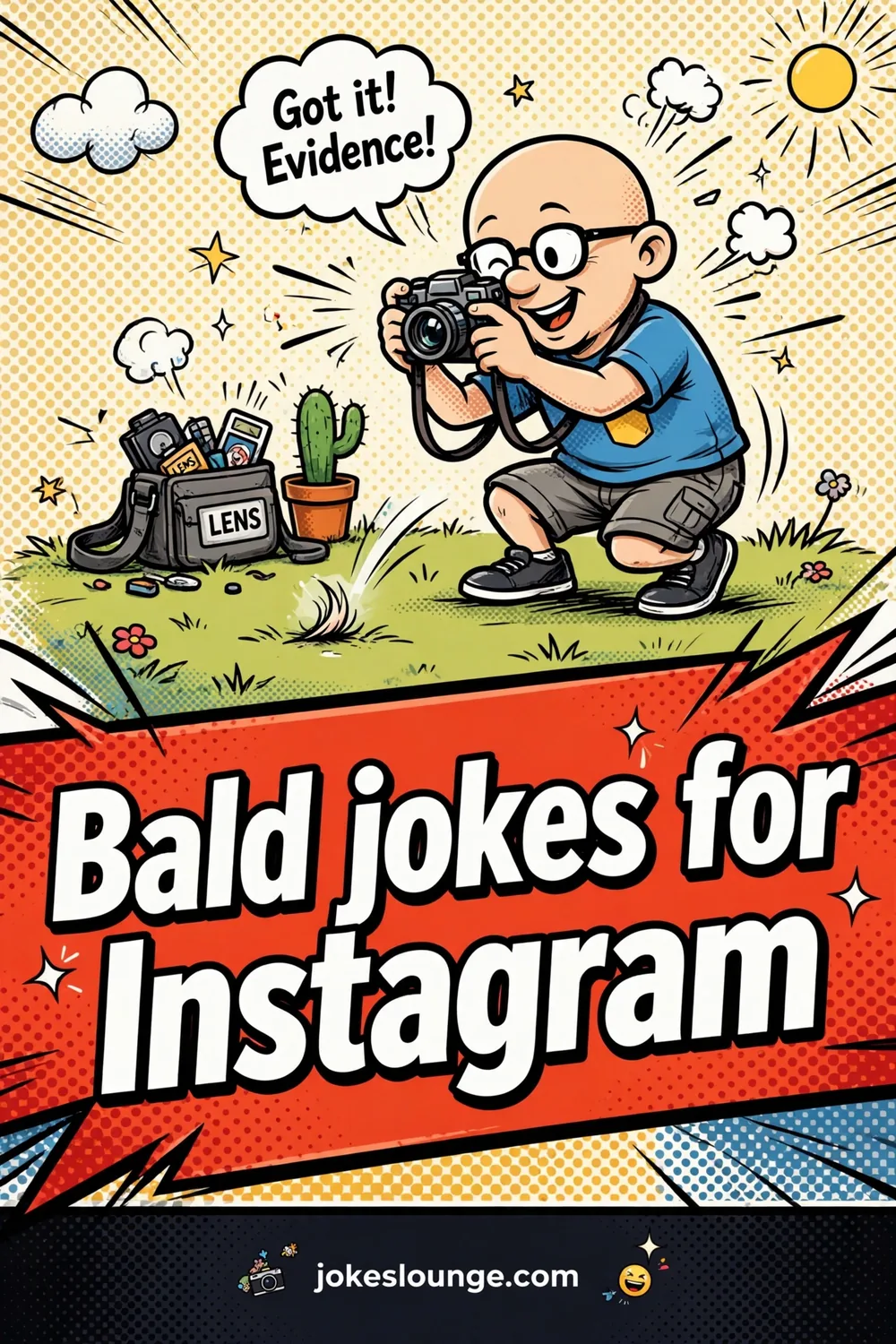 Bald and Proud jokes Hashtags - funny illustration