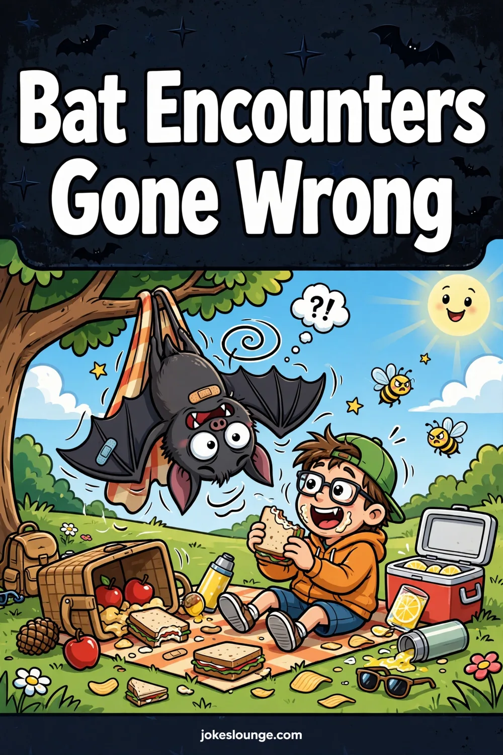 Bat Encounters Gone Wrong - funny illustration