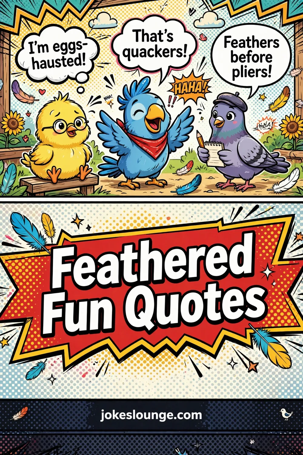 Feathered Fun Quotes - funny illustration