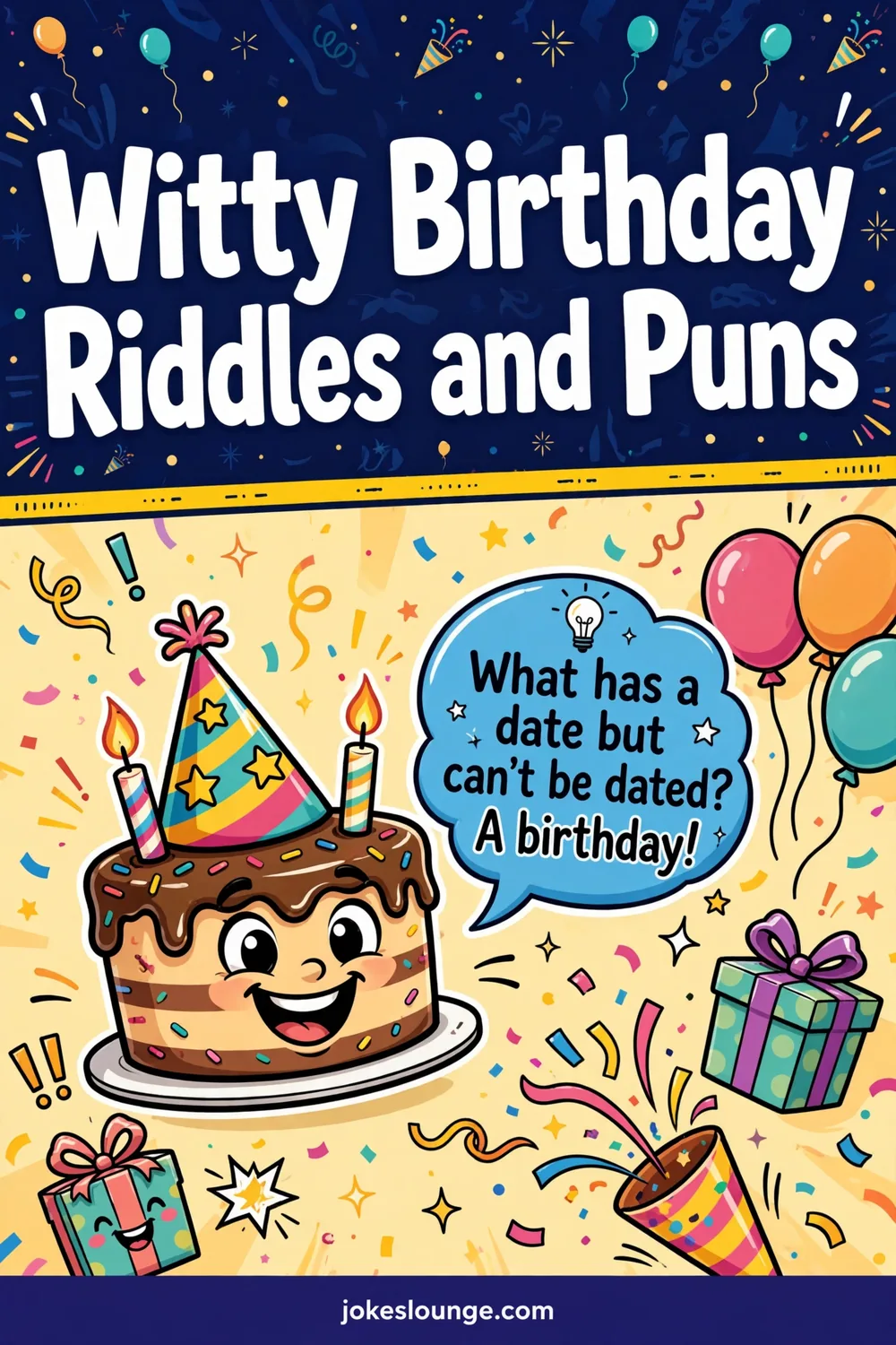 Witty Birthday Riddles and Puns - funny illustration
