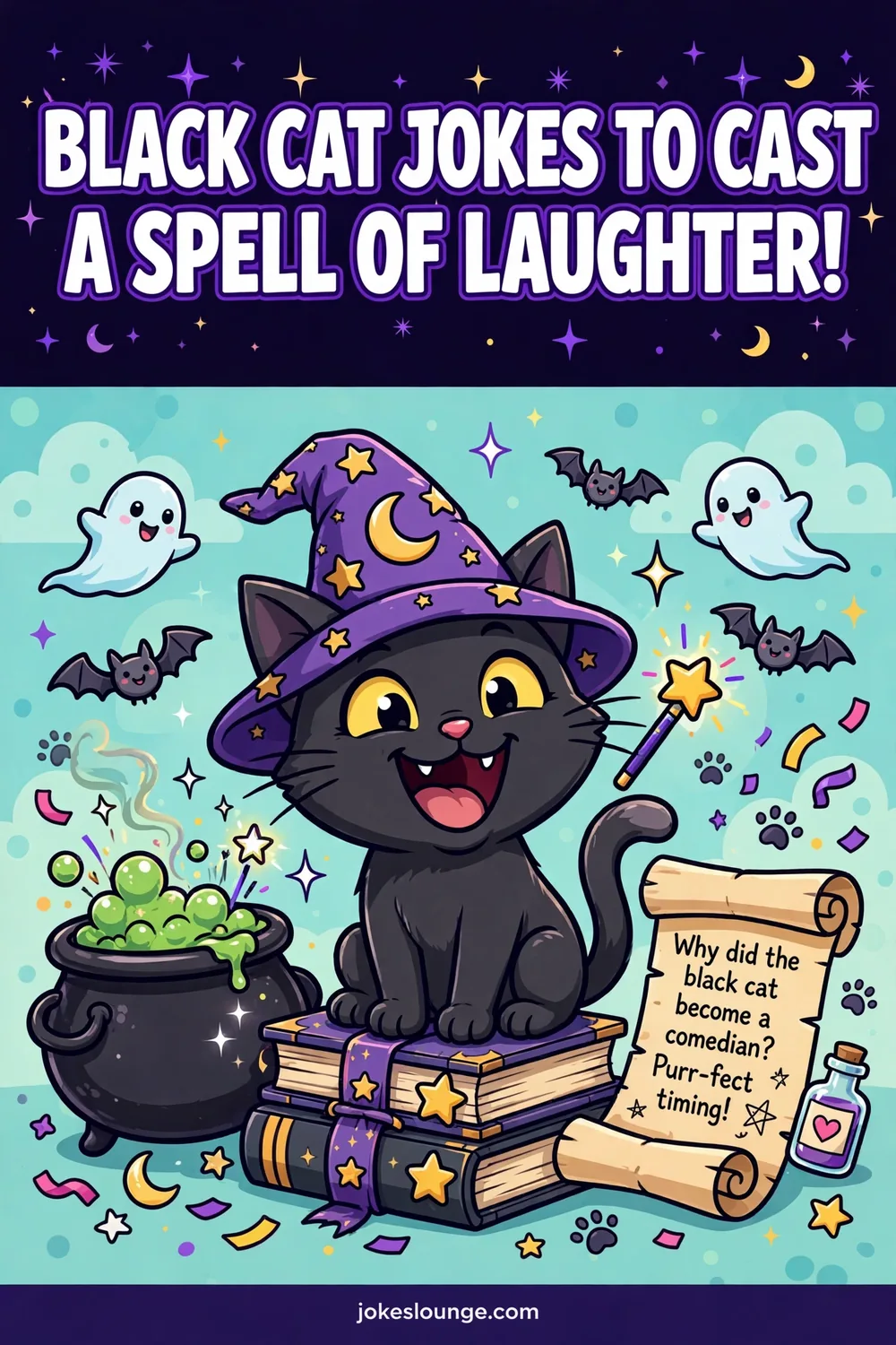 Black Cat Jokes to Cast a Spell of Laughter! - funny illustration