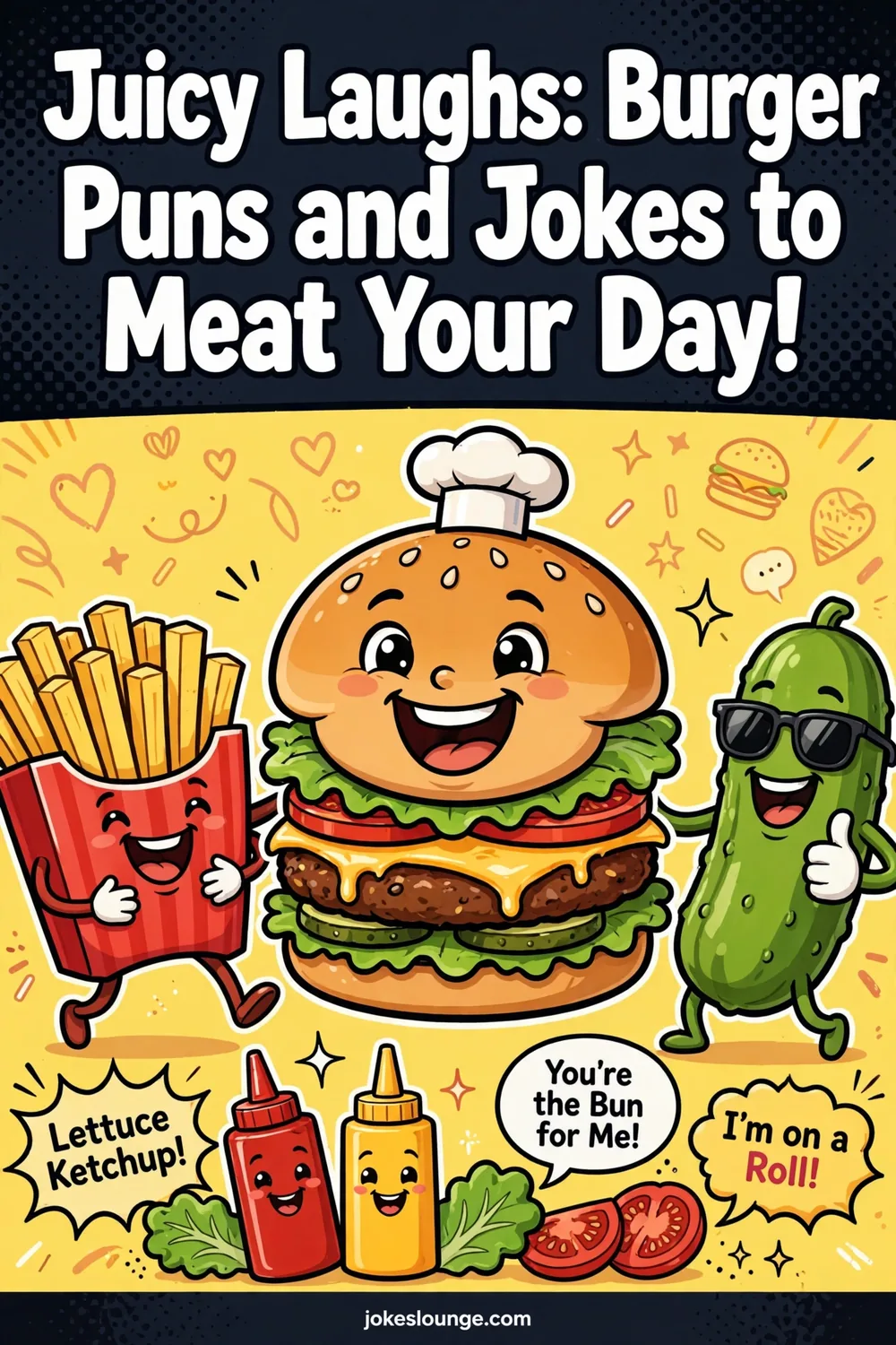 Juicy Laughs: Burger Puns and Jokes to Meat Your Day! - funny illustration