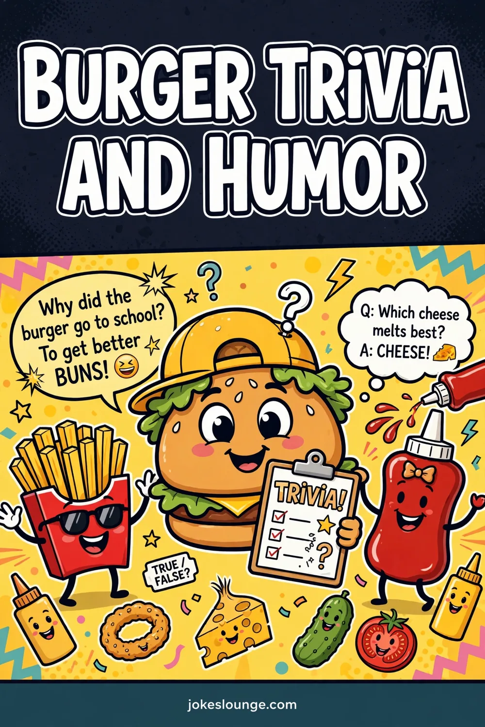 Burger Trivia and Humor - funny illustration