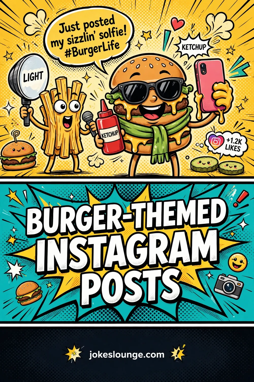 Burger-themed Instagram Posts - funny illustration