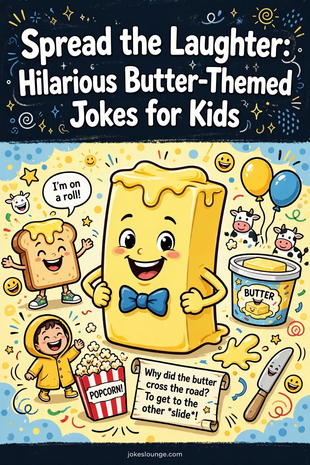 Spread the Laughter: Hilarious Butter-Themed Jokes for Kids! - funny illustration