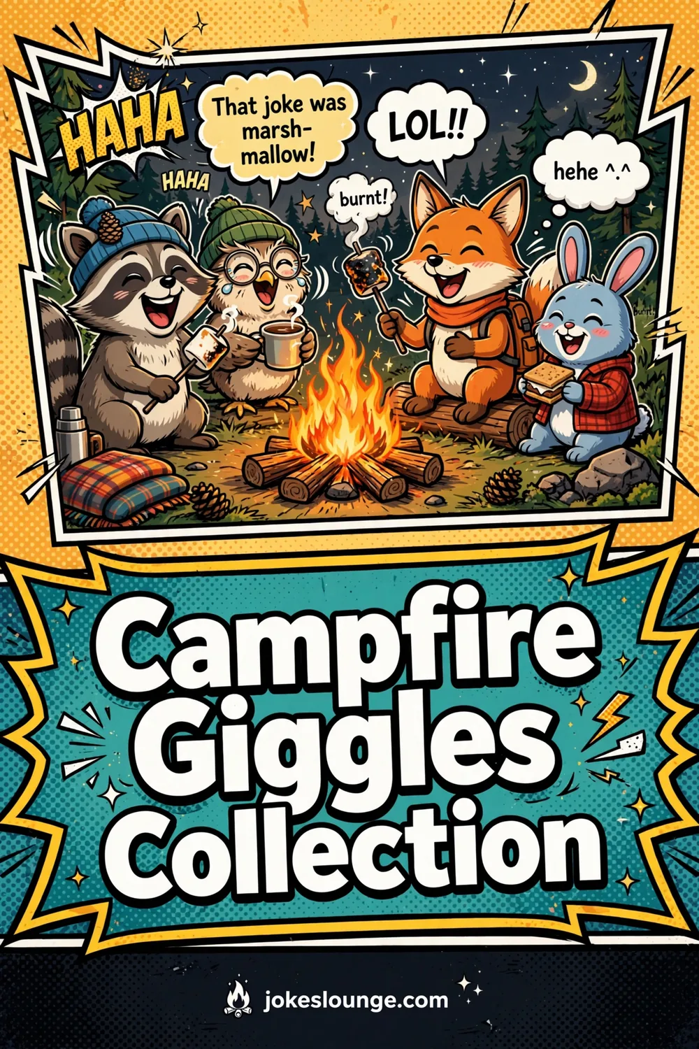 Campfire Giggles Collection - funny illustration
