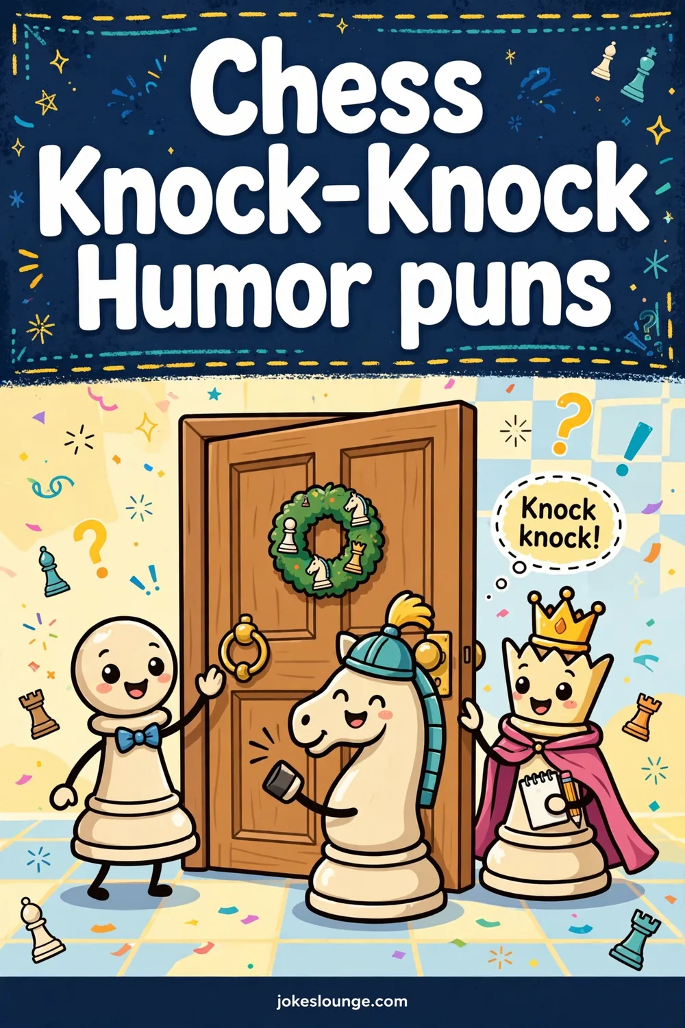 Chess Knock-Knock Humor puns - funny illustration