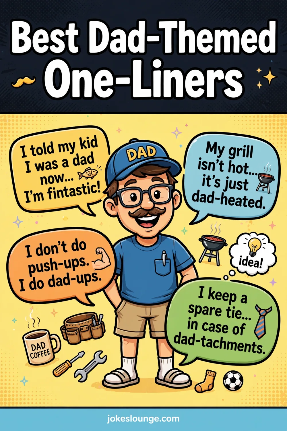 Dad Jokes for Kids, Clean and Silly Fun - funny illustration
