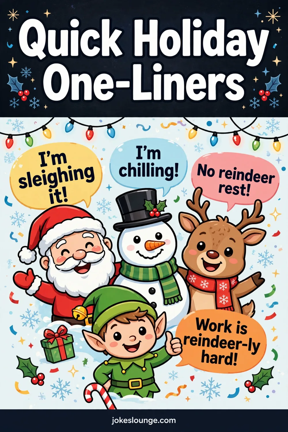 Quick Holiday One-Liners - funny illustration