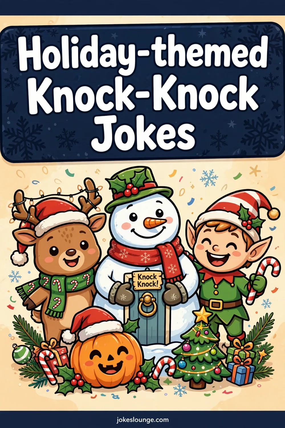 Holiday-themed Knock-Knock Jokes - funny illustration