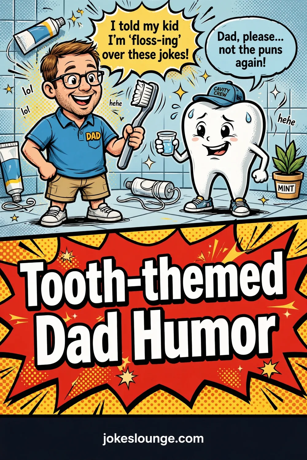 Tooth-themed Dad Humor - funny illustration