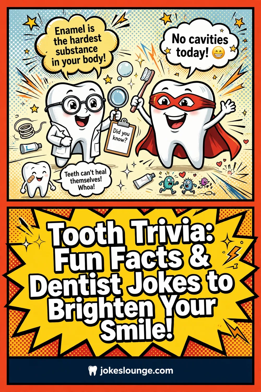 Tooth Trivia: Fun Facts & Dentist Jokes to Brighten Your Smile! - funny illustration