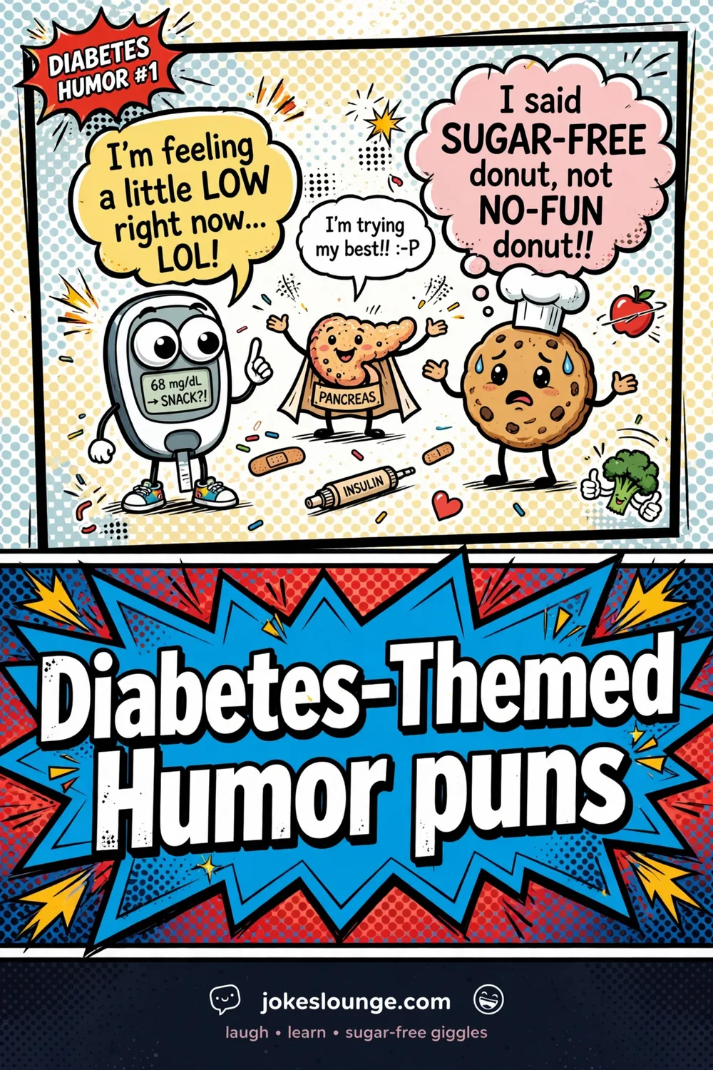 Diabetes-Themed Humor puns - funny illustration