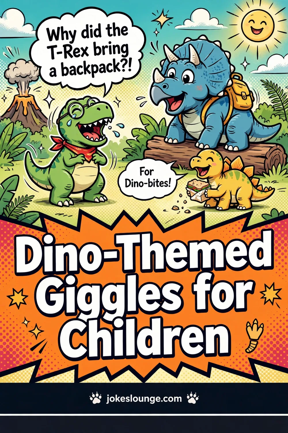Dino-Themed Giggles for Children - funny illustration