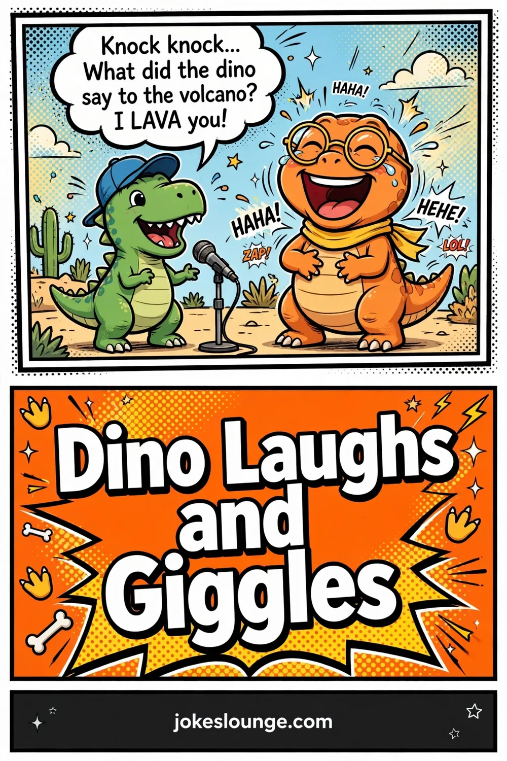 Dino Laughs and Giggles - funny illustration