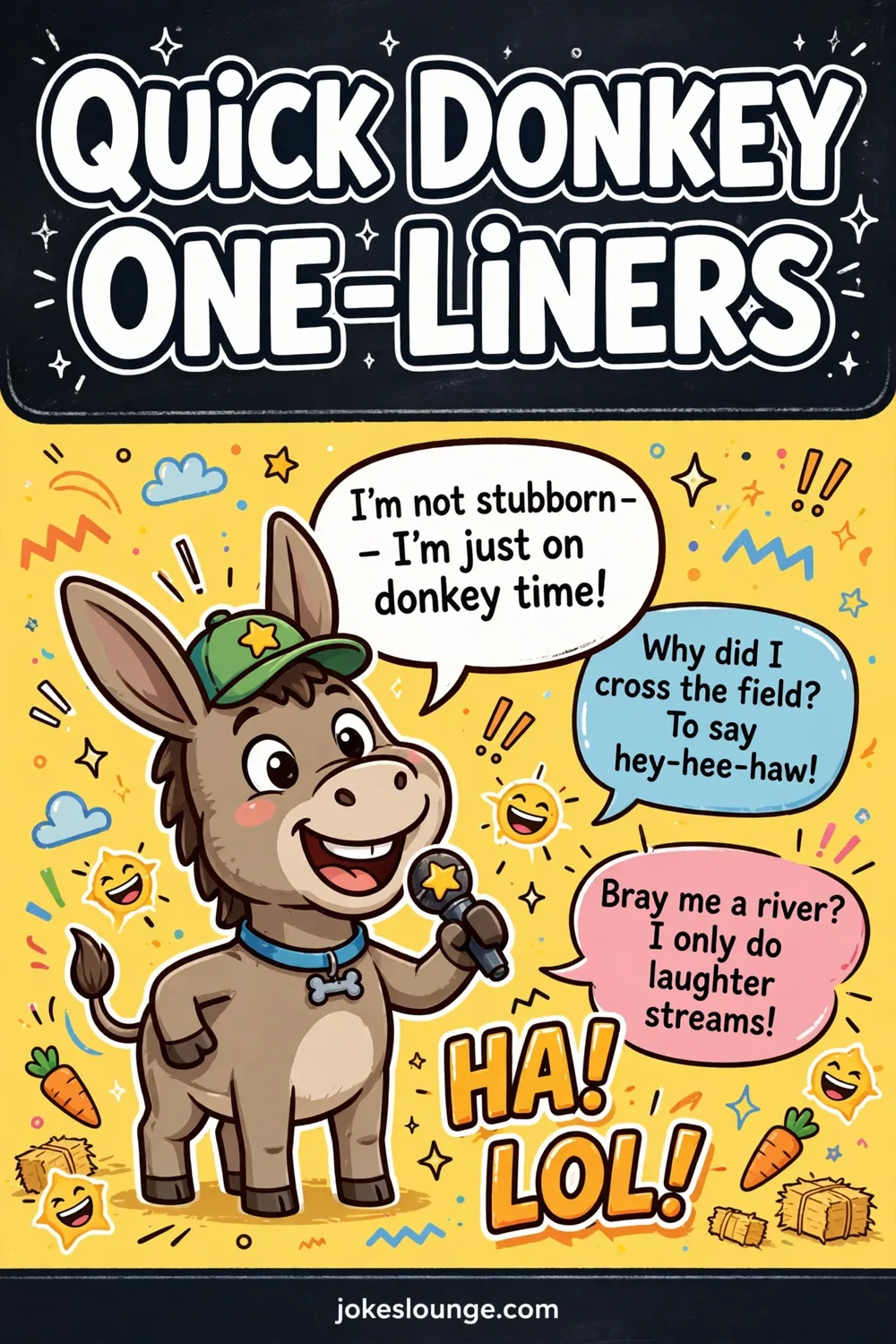 Quick Donkey One-Liners - funny illustration
