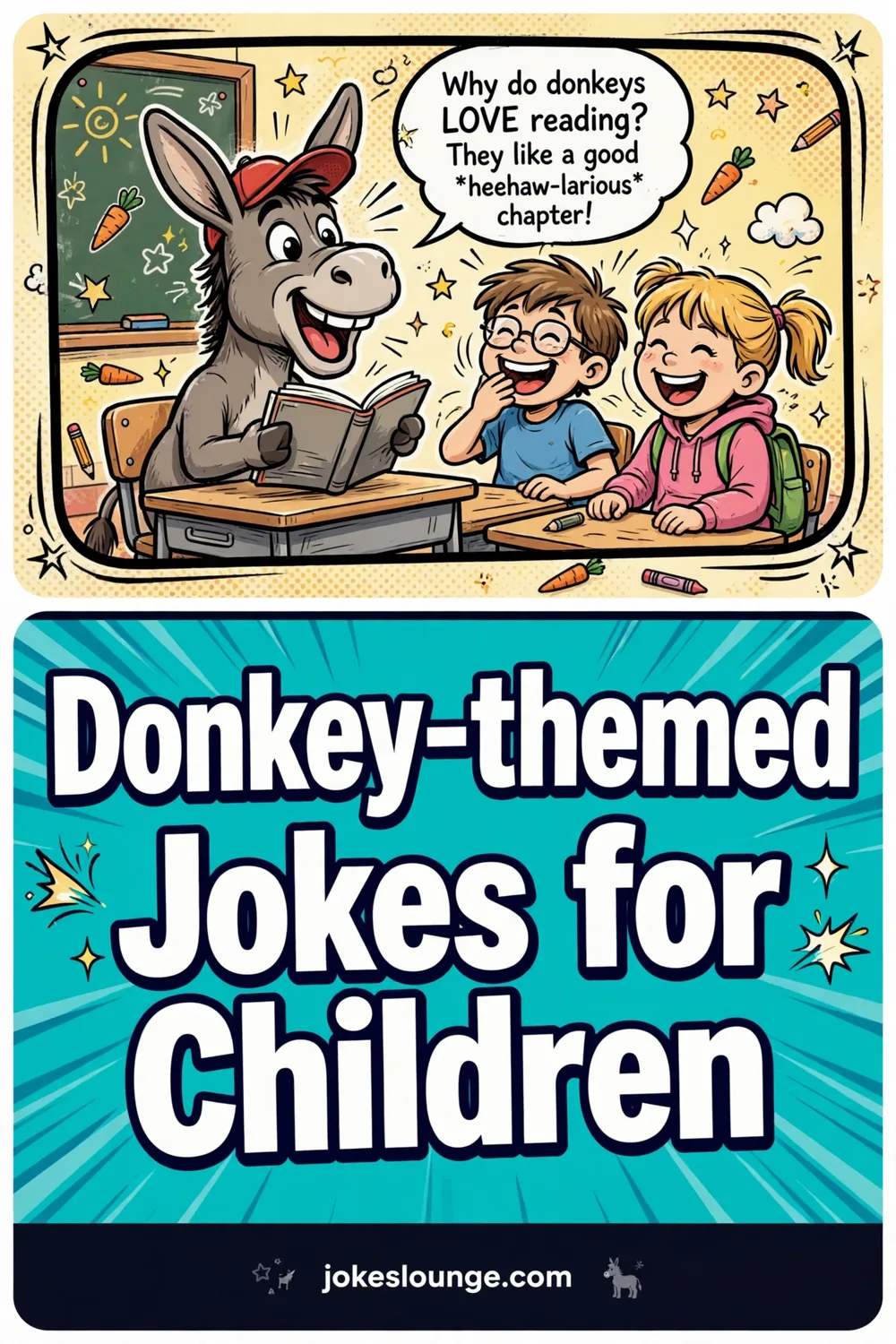 Donkey-themed Jokes for Children - funny illustration