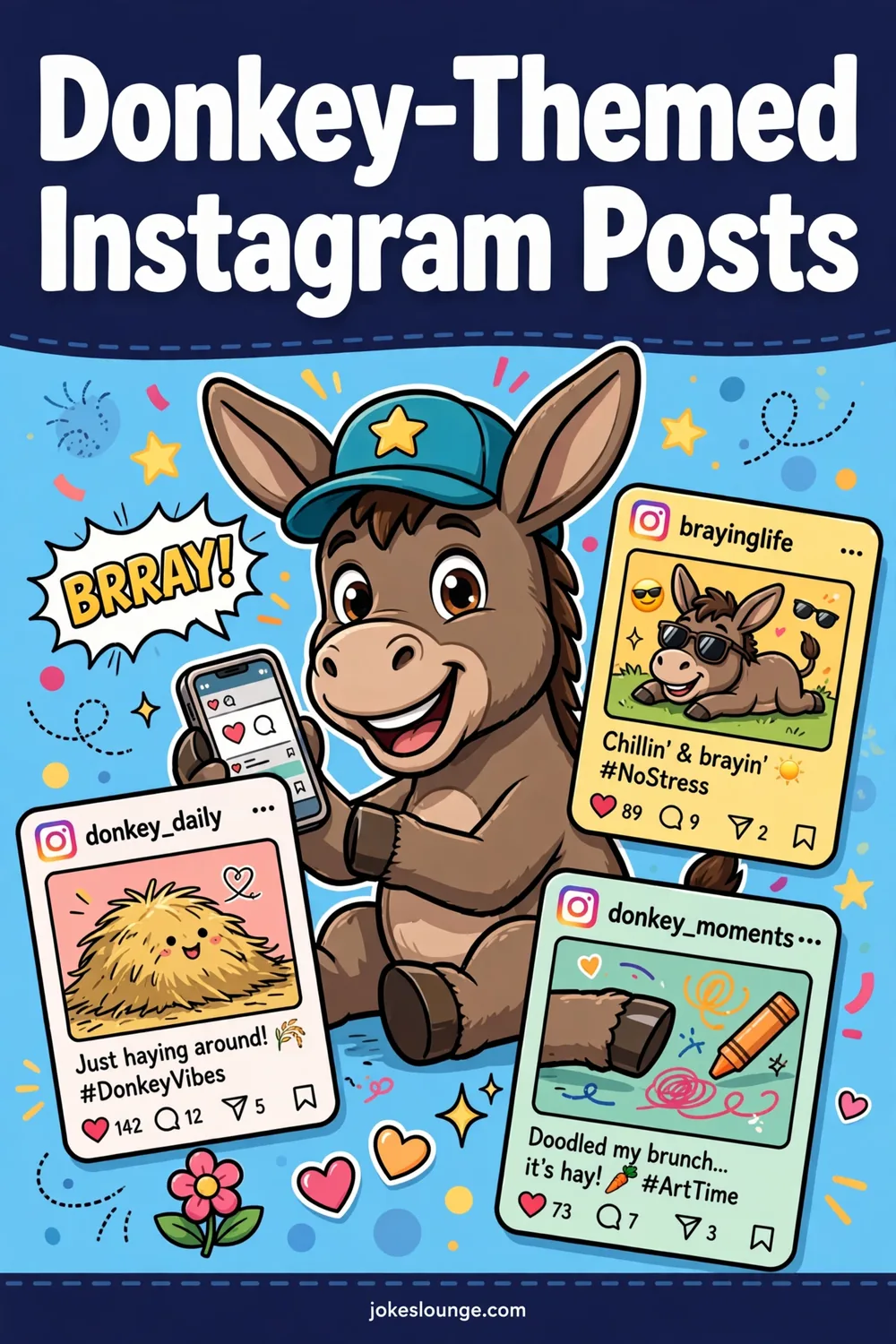 Donkey-Themed Instagram Posts - funny illustration