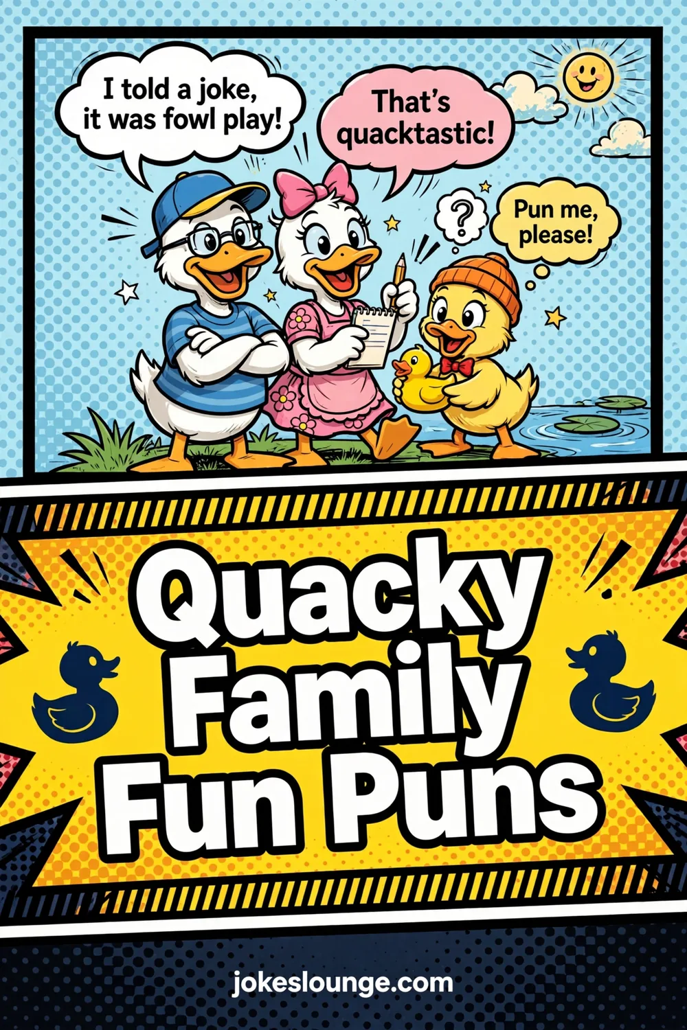 Quacky Family Fun Puns - funny illustration