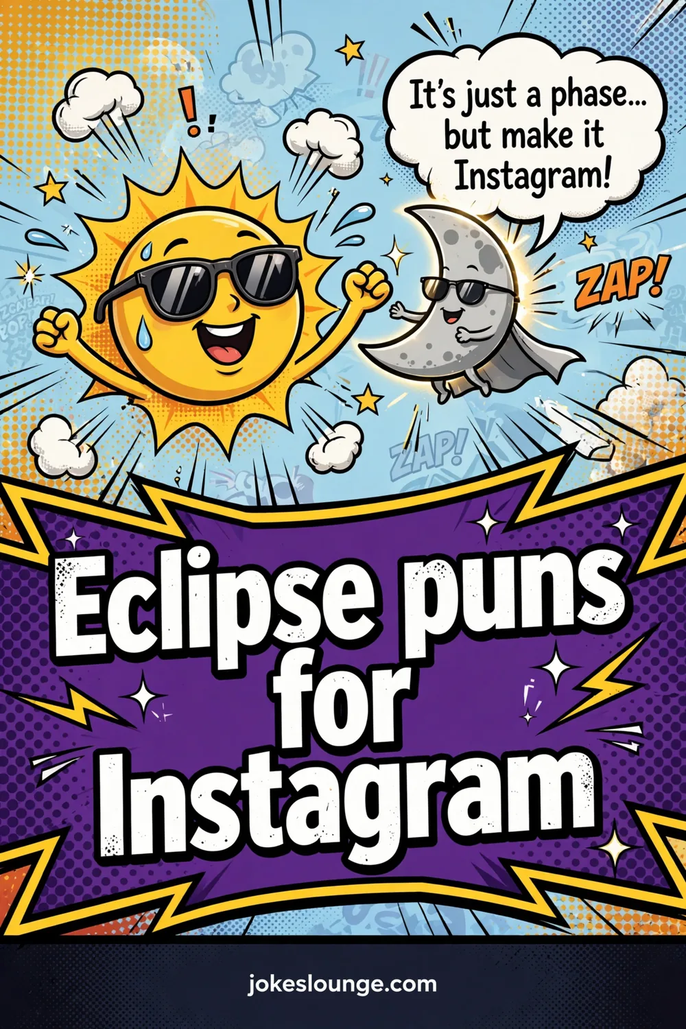 Eclipse Instagram Post puns - funny illustration