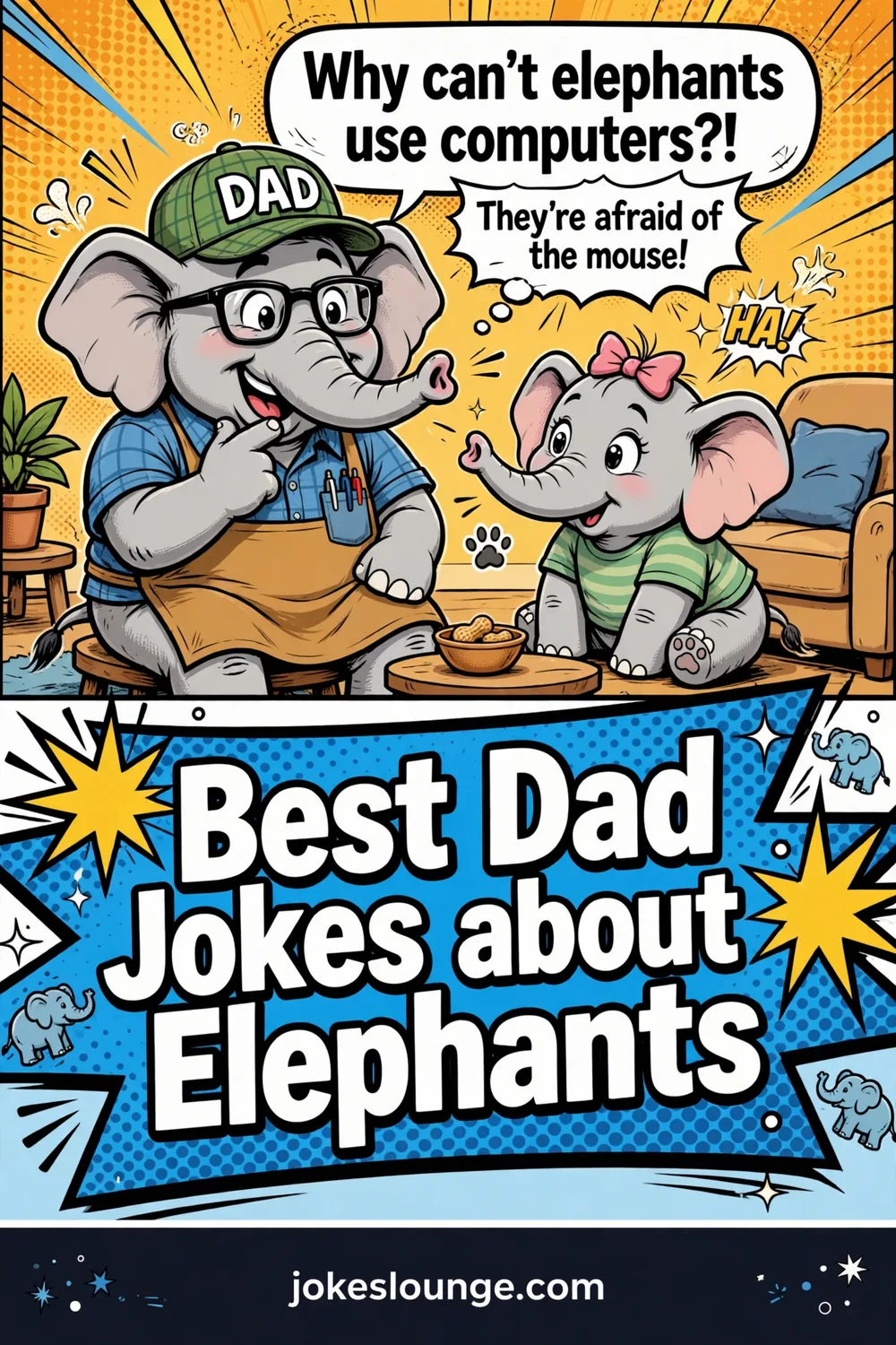 Elephant Jokes for Children - funny illustration