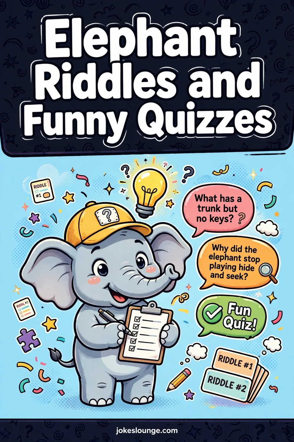 Elephant-themed Riddles and Puns - funny illustration