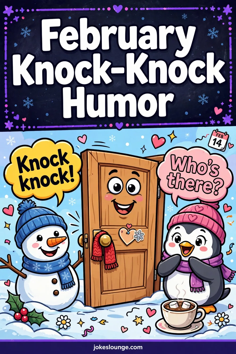 February Knock-Knock Humor - funny illustration