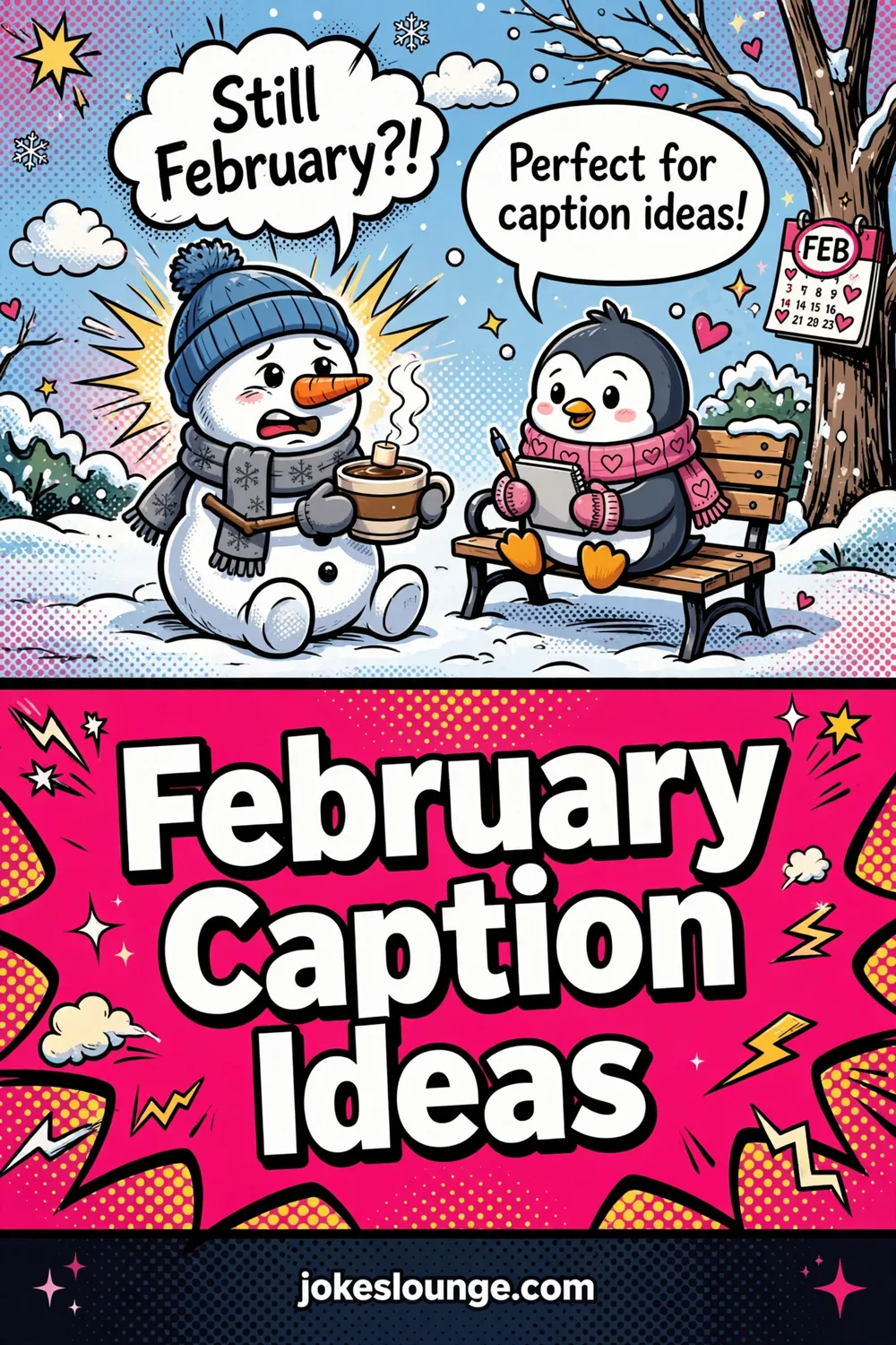 February Caption Ideas - funny illustration