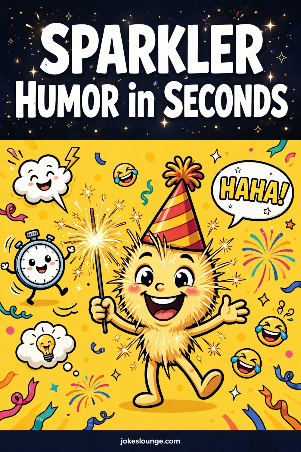 Sparkler Humor in Seconds - funny illustration