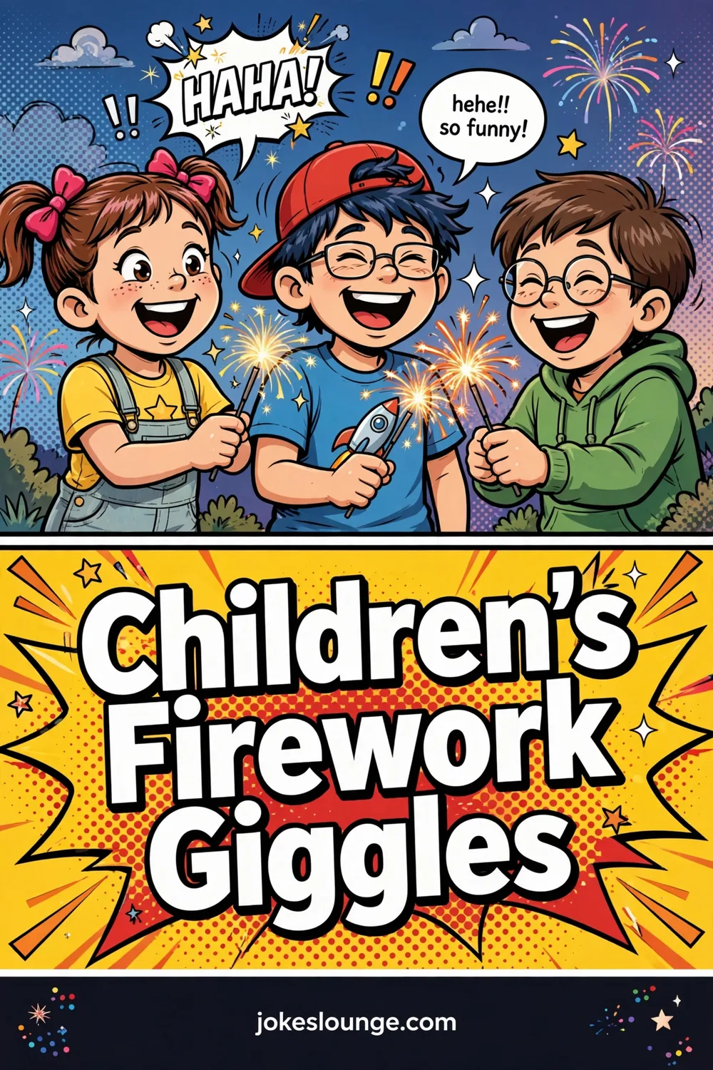 Children’s Firework Giggles - funny illustration