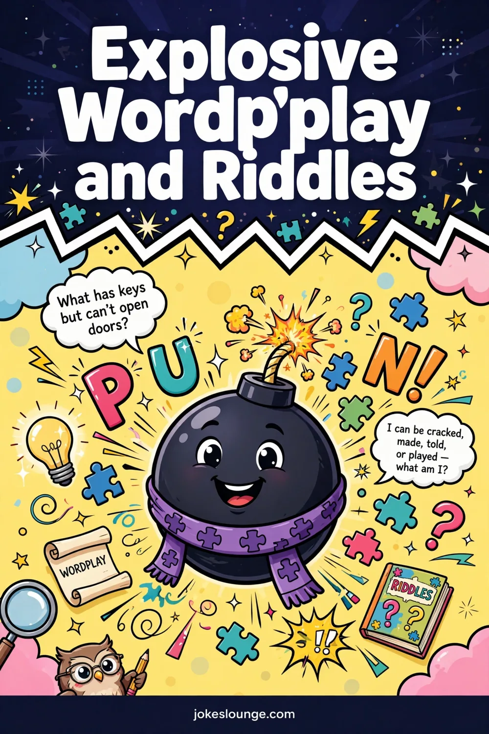 Explosive Wordplay and Riddles - funny illustration