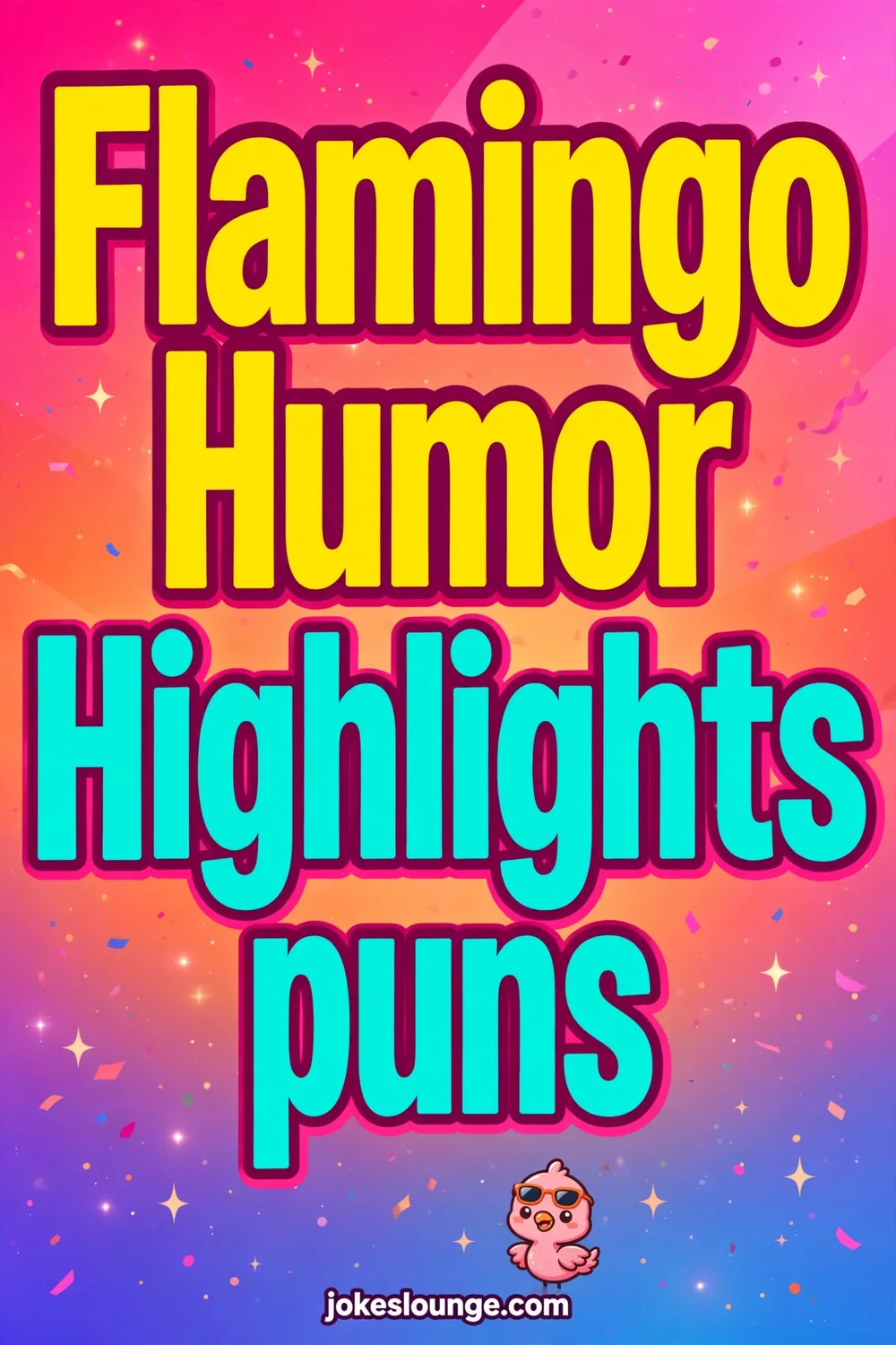 Flamingo Humor Highlights puns - funny illustration
