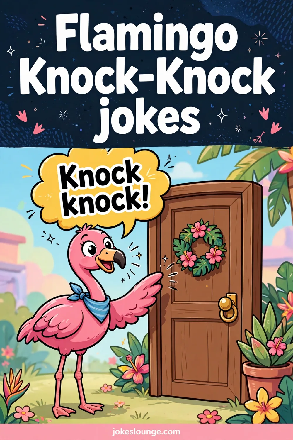 Flamingo Knock-Knock jokes - funny illustration