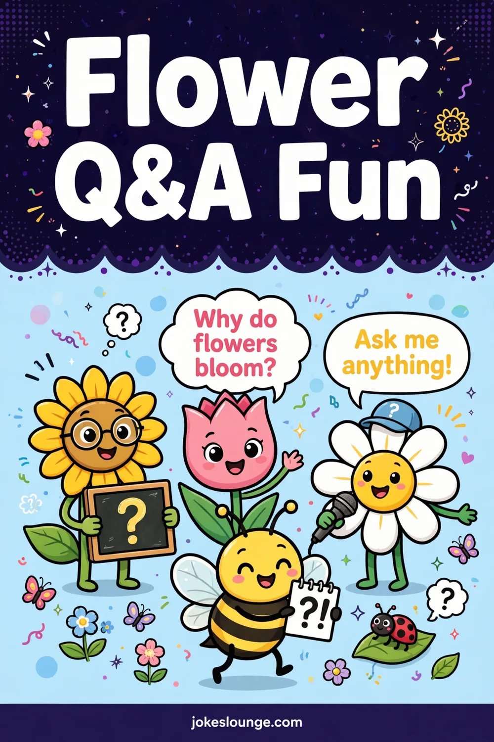 Flower Q&A Fun - funny illustration