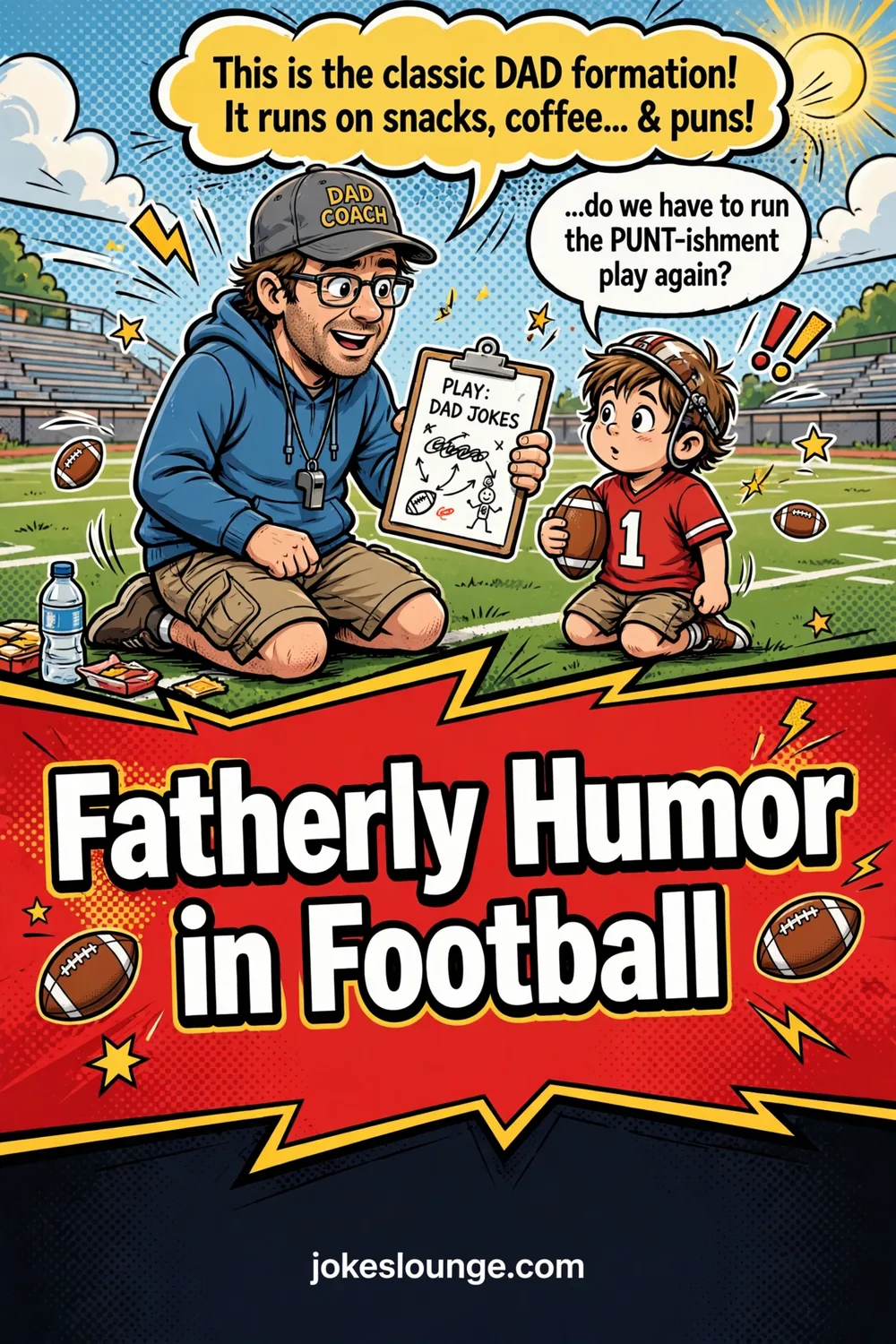 Fatherly Humor in Football - funny illustration