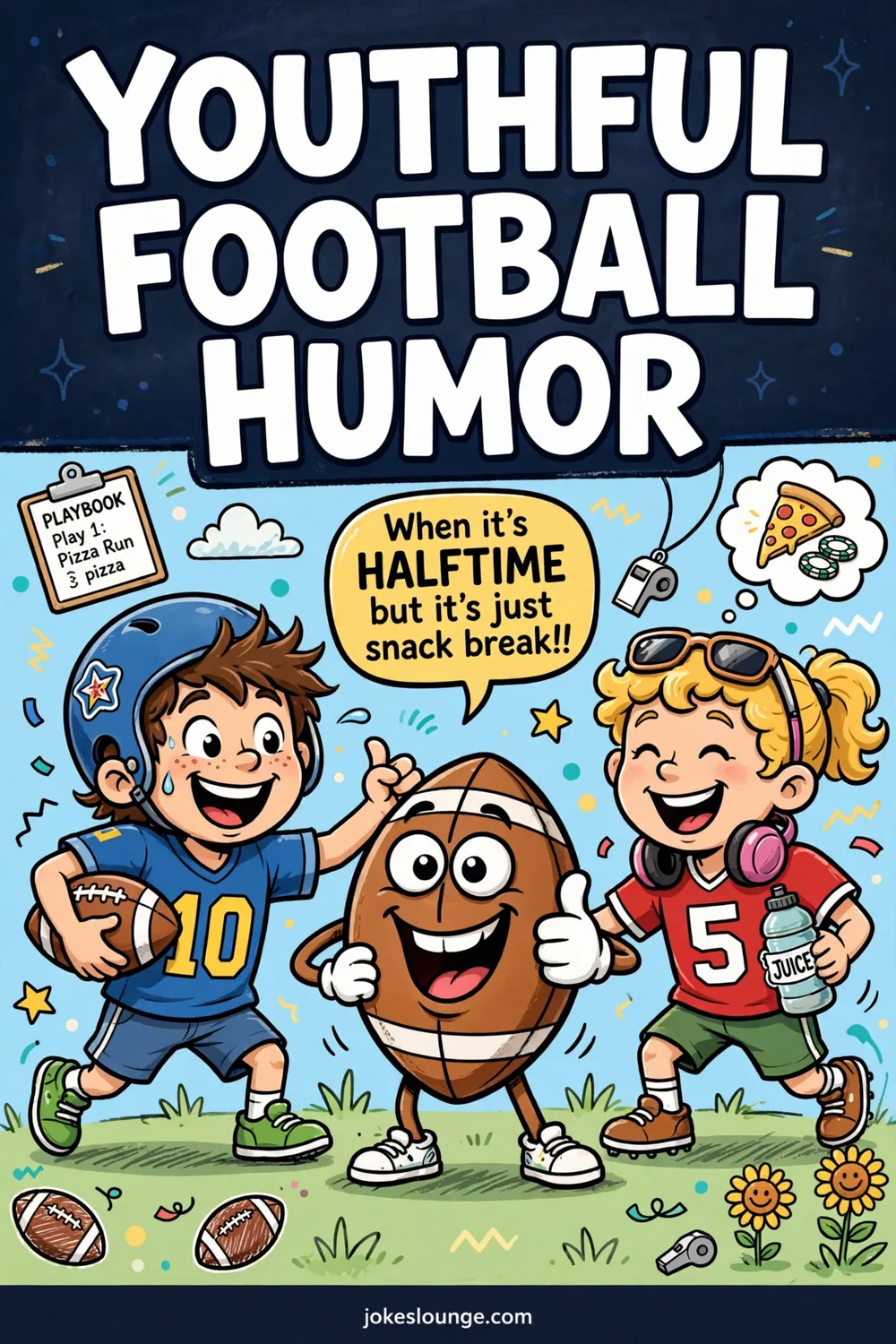 Youthful Football Humor - funny illustration