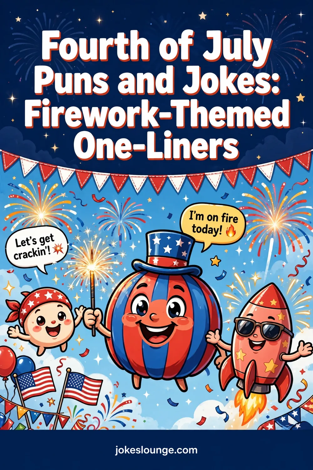 ???? Fourth of July Puns and Jokes: Firework-Themed One-Liners - funny illustration