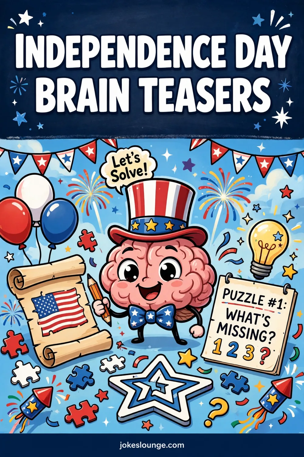 Independence Day Brain Teasers - funny illustration