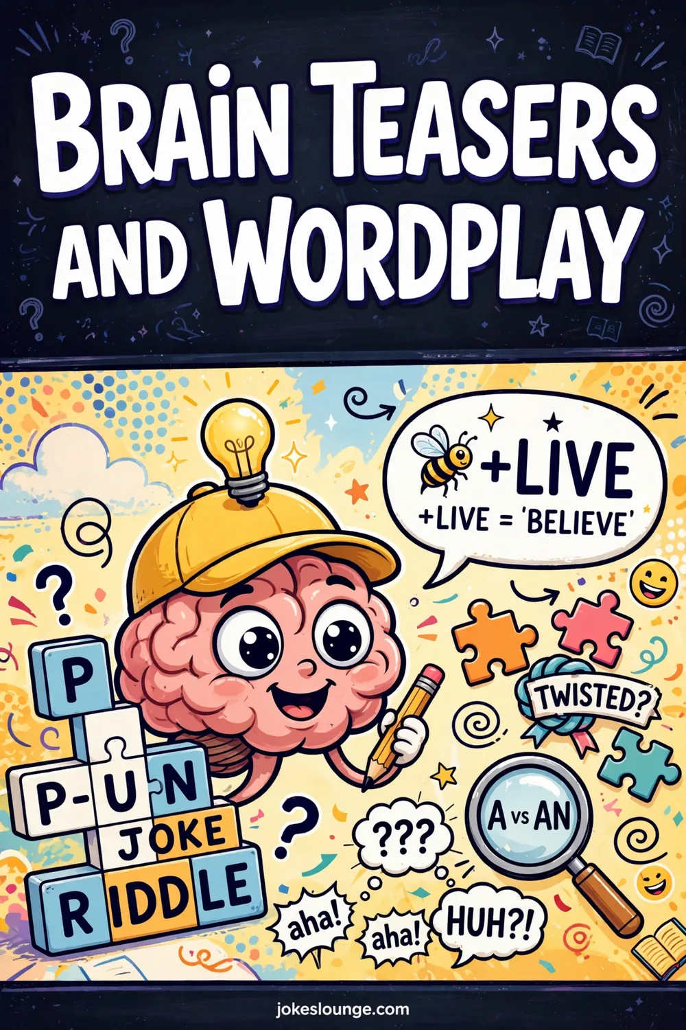 Brain Teasers and Wordplay - funny illustration