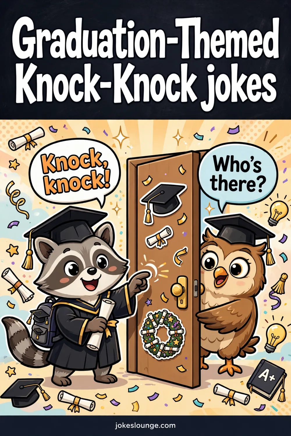 Graduation-Themed Knock-Knock jokes - funny illustration