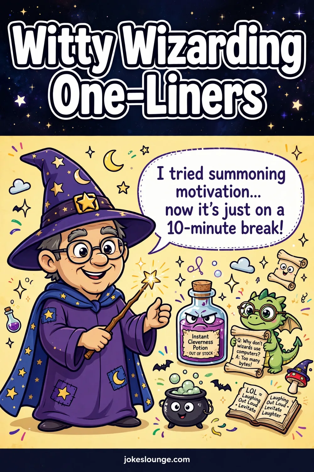 Witty Wizarding One-Liners - funny illustration