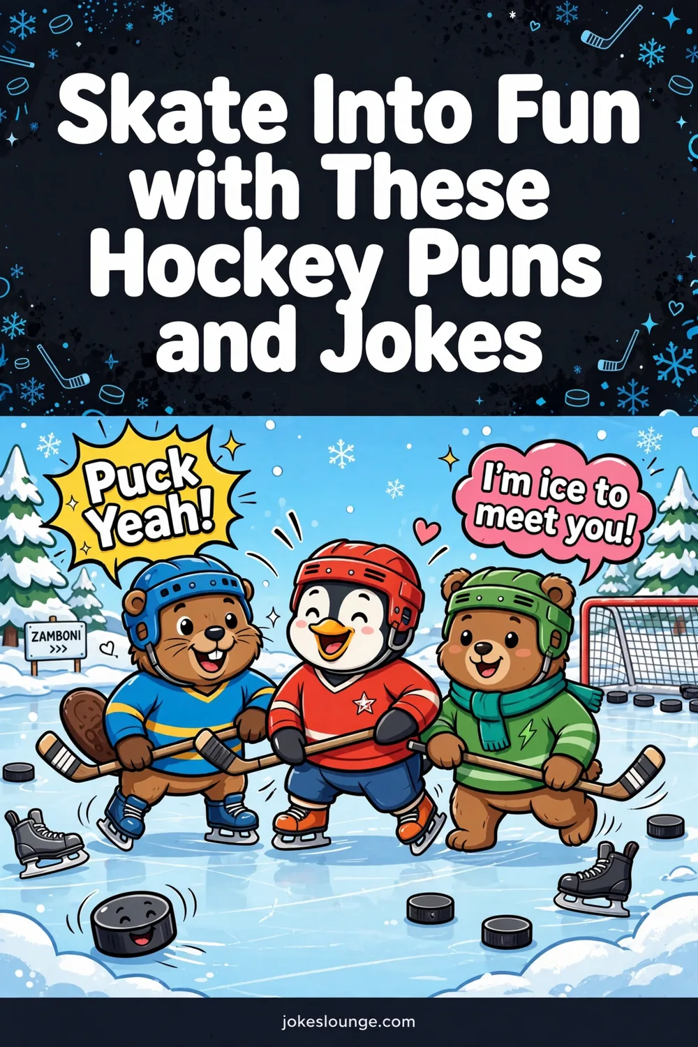 Skate Into Fun with These Hockey Puns and Jokes - funny illustration